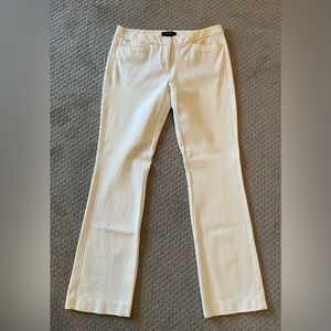 WHBM ivory dress/casual bootcut pants.